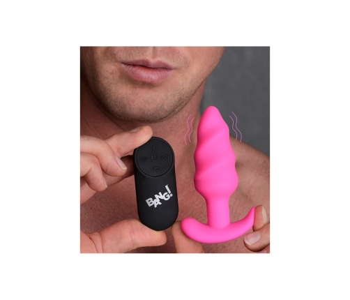 Vibrating Silicone Swirl Butt Plug with Remote Control