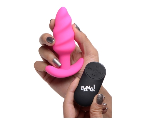 Vibrating Silicone Swirl Butt Plug with Remote Control