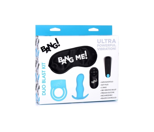 Duo Blast Kit - Cockring, Butt Plug, Bullet Vibrator and Blindfold