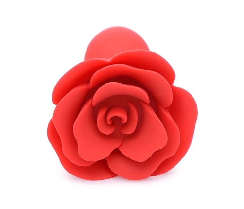 Booty Bloom - Silicone Rose Anal Plug - Red