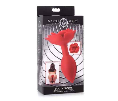 Booty Bloom - Silicone Rose Anal Plug - Red