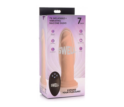 Swell - Inflatable and Vibrating Silicone Dildo - 7 / 18 cm
