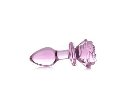 Pink Rose - Glass Butt Plug - Medium