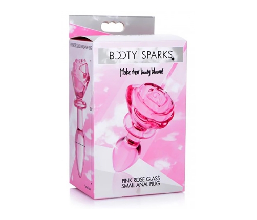 Pink Rose - Glass Butt Plug - Small