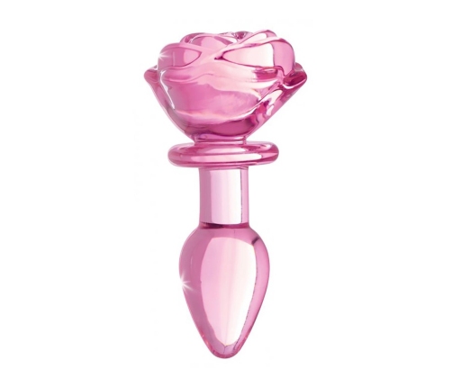 Pink Rose - Glass Butt Plug - Small