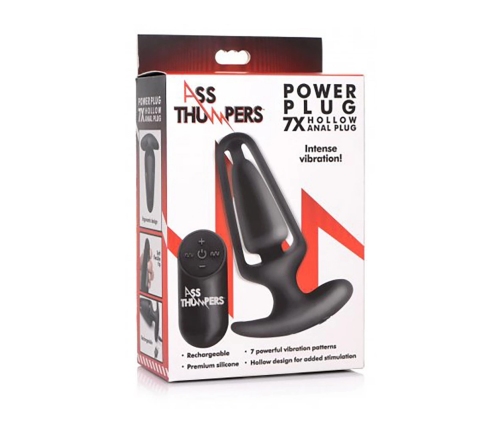Hollow Anal Plug with Remote Control and 7 Speeds