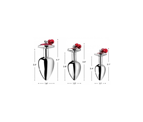 Red Gem - Butt Plug Set with Bells
