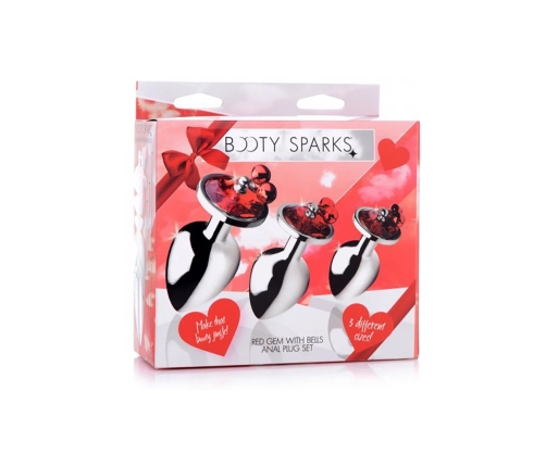 Red Gem - Butt Plug Set with Bells