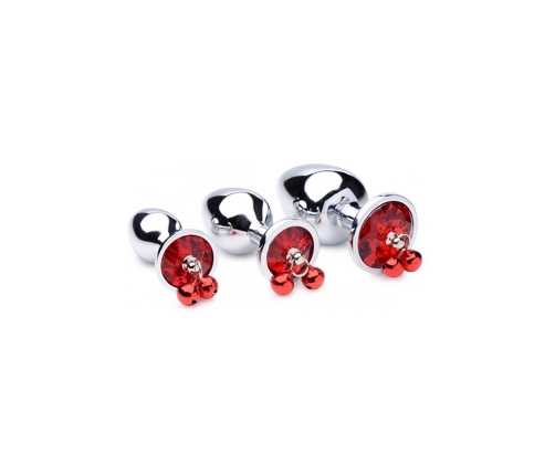 Red Gem - Butt Plug Set with Bells