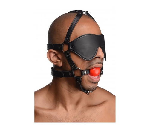 ST Blindfold Harness with Ball Gag