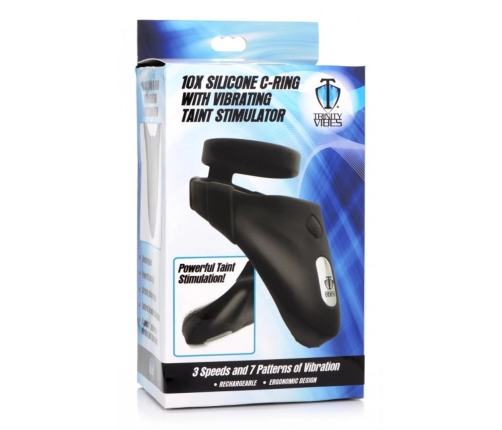 XR Brands Master Series Silicone Ring with Vibrating Base Black