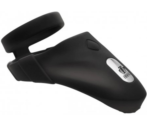 XR Brands Master Series Silicone Ring with Vibrating Base Black