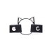Kinky Kitty Ring Slim Choker - PU Leather - Black