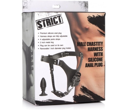 Chastity Harness for Men + Silicone Butt Plug