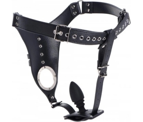 Chastity Harness for Men + Silicone Butt Plug