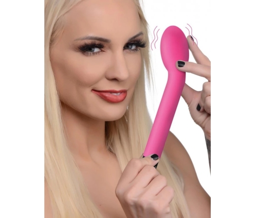 XR Brands Inmi Curved Vibrator 10-Mode Silicone Pink Compact Model