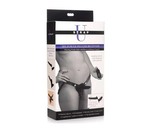 Pegger Beginner - Vibrating Double Dildo + Harness