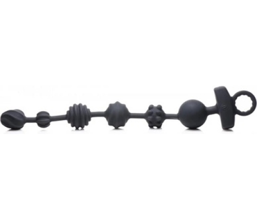 Dark Rattler - Vibrating Silicone Anal Beads with Remote Control