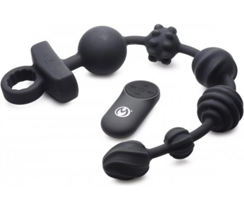 Dark Rattler - Vibrating Silicone Anal Beads with Remote Control