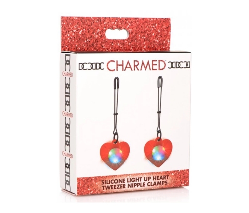 Light Up - Silicone Heart Tweezers Nipple Clamps