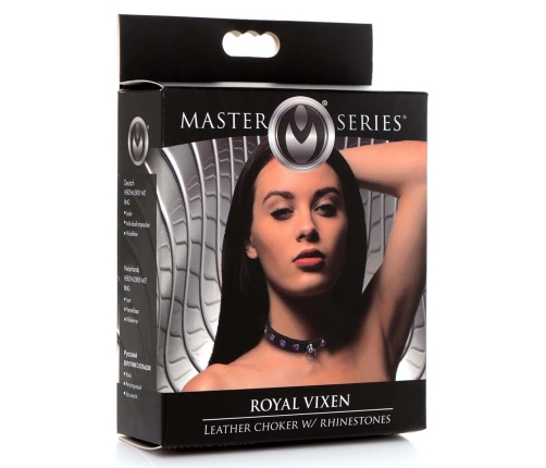 Royal Vixen - Leather Collar with Rhinestones