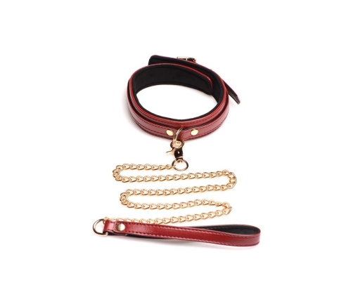 6-Piece Burgundy Bondage Set with Cuffs, Collar and Belt