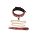 6-Piece Burgundy Bondage Set with Cuffs, Collar and Belt