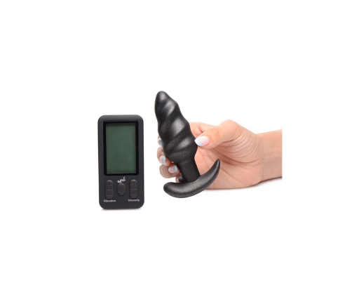 Vibrating Silicone Swirl Plug with Remote Control and 25 Speeds