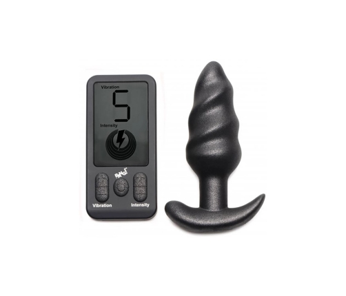 Vibrating Silicone Swirl Plug with Remote Control and 25 Speeds