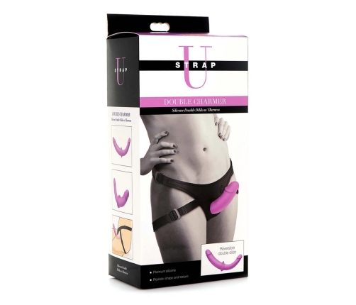 Double Charmer - Silicone Double Dildo with Harness