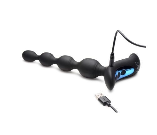 Vibrating and E-Stim Silicone Anal Beads with Remote Control