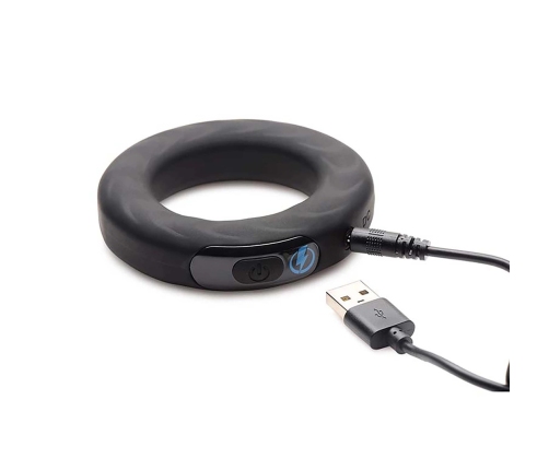 Vibrating and E-Stim Silicone Cockring + Remote Control