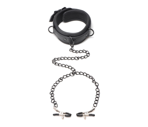 XR Brands Collared Temptress Adjustable Neoprene Collar with Chains