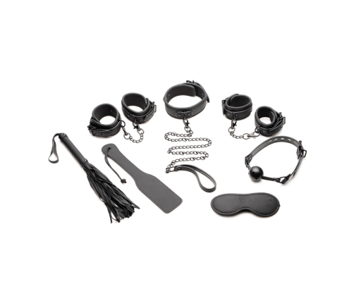 XR Brands 7-Piece Deluxe Vegan Bondage Set with Metal Chains