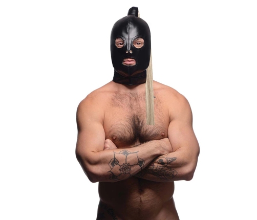 Bondage Mask with Blonde Ponytail