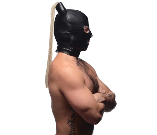 Bondage Mask with Blonde Ponytail