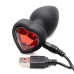 Silicone Vibrating Red Heart - Butt Plug with Remote Control - Small