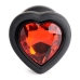 Silicone Vibrating Red Heart - Butt Plug with Remote Control - Small