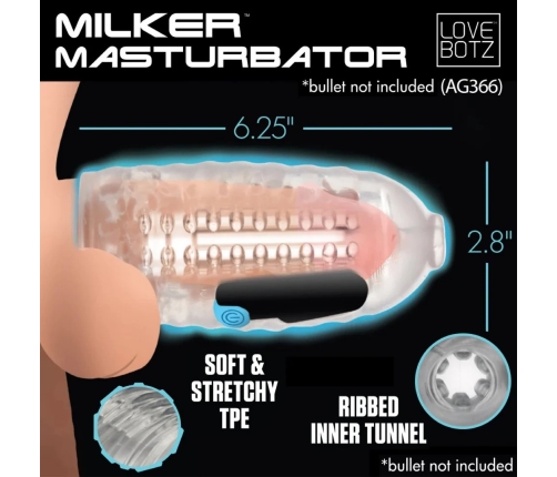 Milker TPE Masturbator - Clear