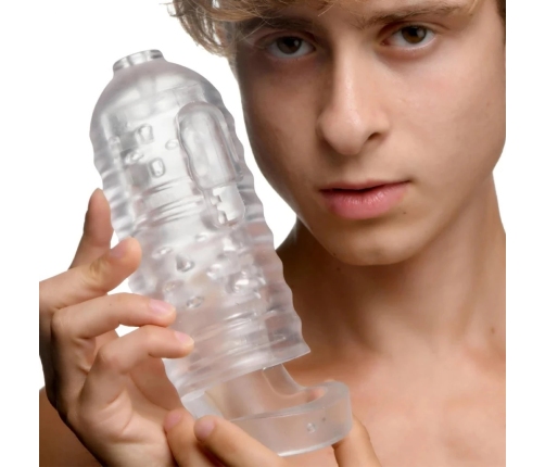 Milker TPE Masturbator with Ball Strap - Clear
