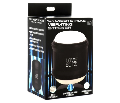 Cyber Stroke Vibrating Stroker - Black