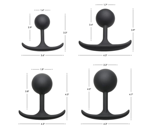 Comfort Plugs Silicone Weighted Round Plug 4.4 - Black
