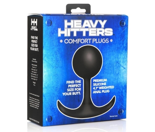 Comfort Plugs Silicone Weighted Round Plug 4.7 - Black