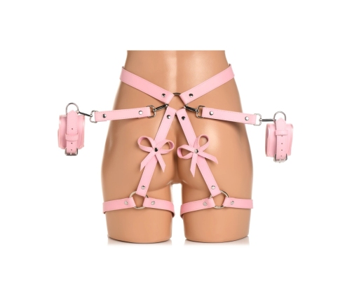 Bondage Harness with Bows - XL/2XL - Pink