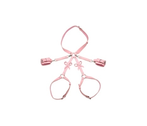 Bondage Harness with Bows - XL/2XL - Pink