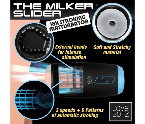 The Milker Slider Stroking Masturbator - Black