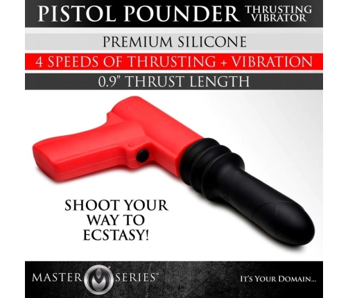 Thrusting Pistola Vibrator - Red