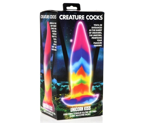 Unicorn Tongue - Glow in the Dark - Silicone Dildo - Rainbow