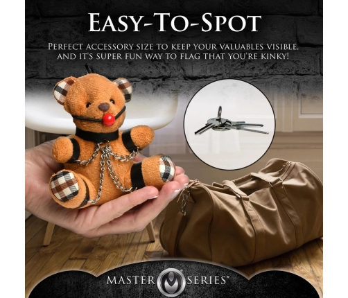 Gagged Teddy Bear Keychain - Brown