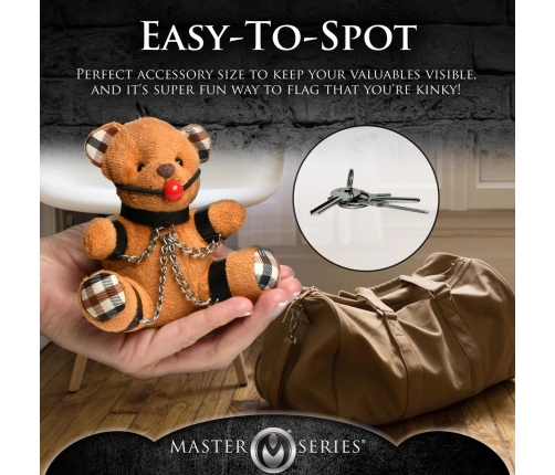 Gagged Teddy Bear Keychain - Brown
